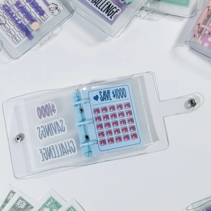 น่ารัก Creative Desin Savings Challenge Binder แฟชั่นเรียบง่ายความท้าทายหนังสือซอง Binder Notebook นักเรียนอุปกรณ์