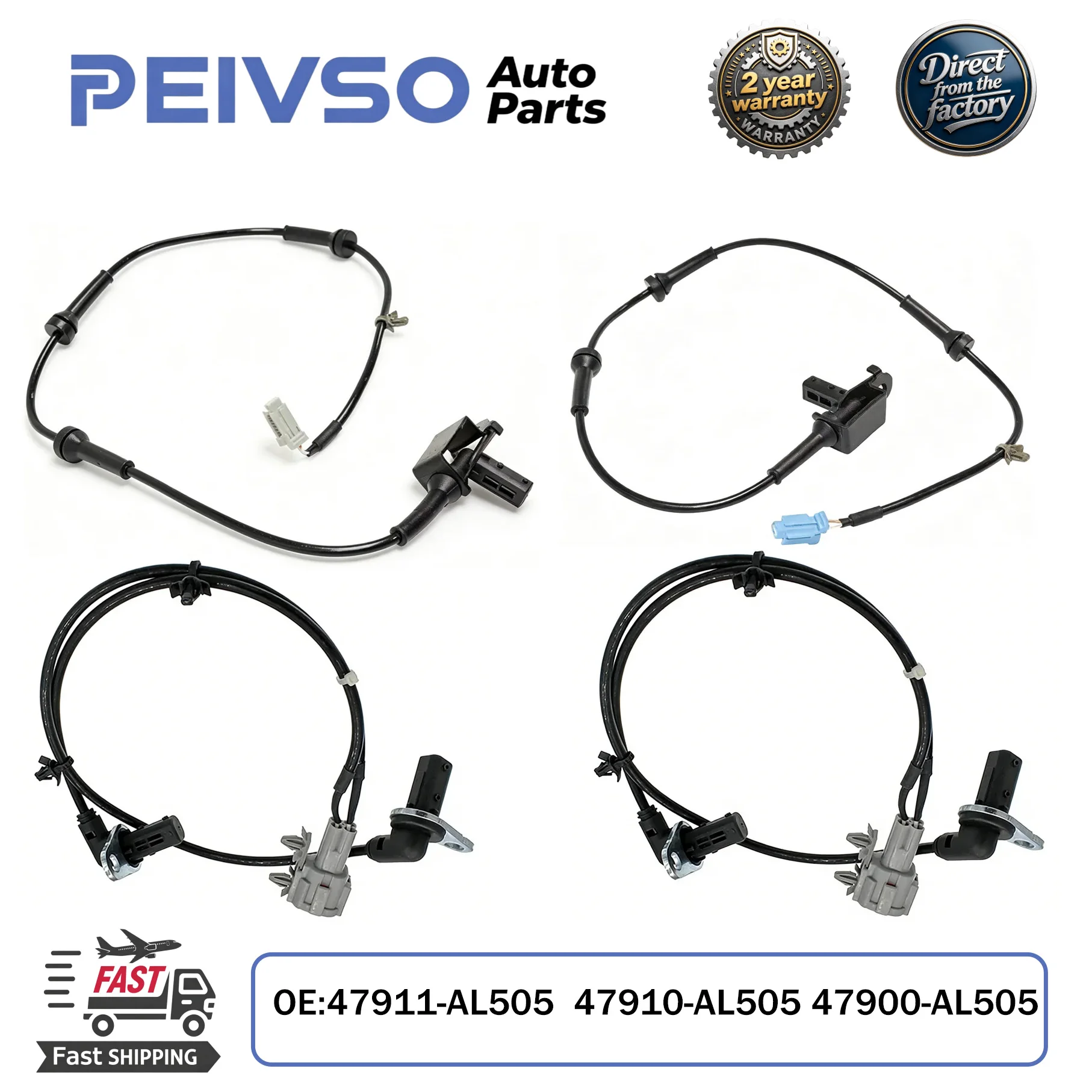 Capteur de vitesse ABS avant et arrière PEIVSO 47900-AL505 47911-AL505 47910-AL505 pour Nissan 350Z Z33 2003-2009 Infiniti G35 2003-2006