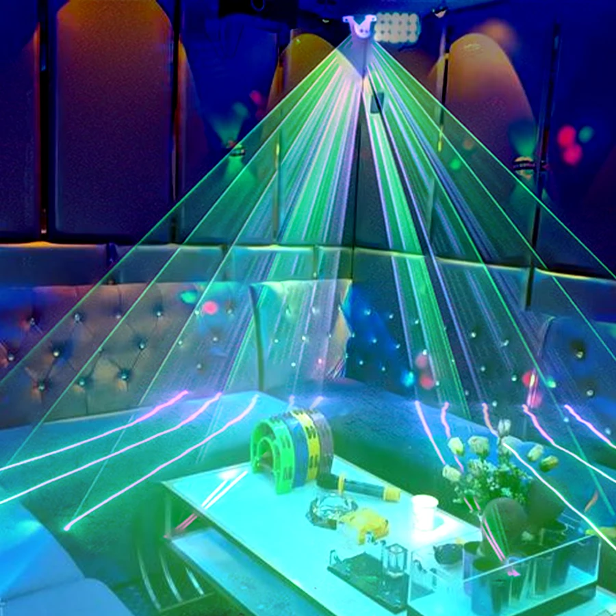 Disco Dual Lens RGB Beam Line Scanner Projector Laser Lamp Dmx512 Suitable for Disco Dj Party Wedding Bar Stage Light