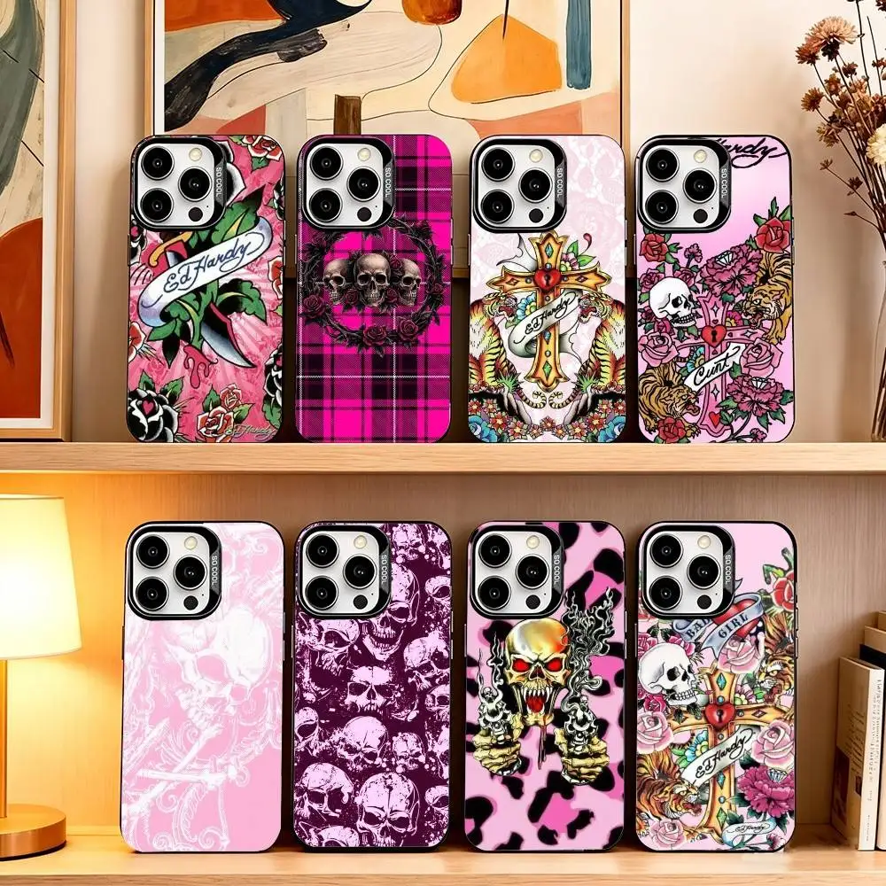 

Fashion Ed B-Brands Hardy Phone Case For iPhone 17,16,15,14,13,12,11 Plus,Pro Max,XS,Colored Silver Plated Inside Cover