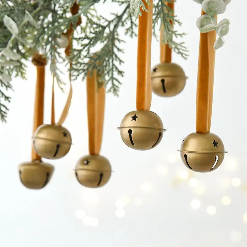 6 Stück dekorative Glocken – elegante Metall-Weihnachtsbaumornamente in verschiedenen Ausführungen, ideal für die Weihnachtsdekoration, als Türklingel oder als Glocke für Haustiere. – Detail 5