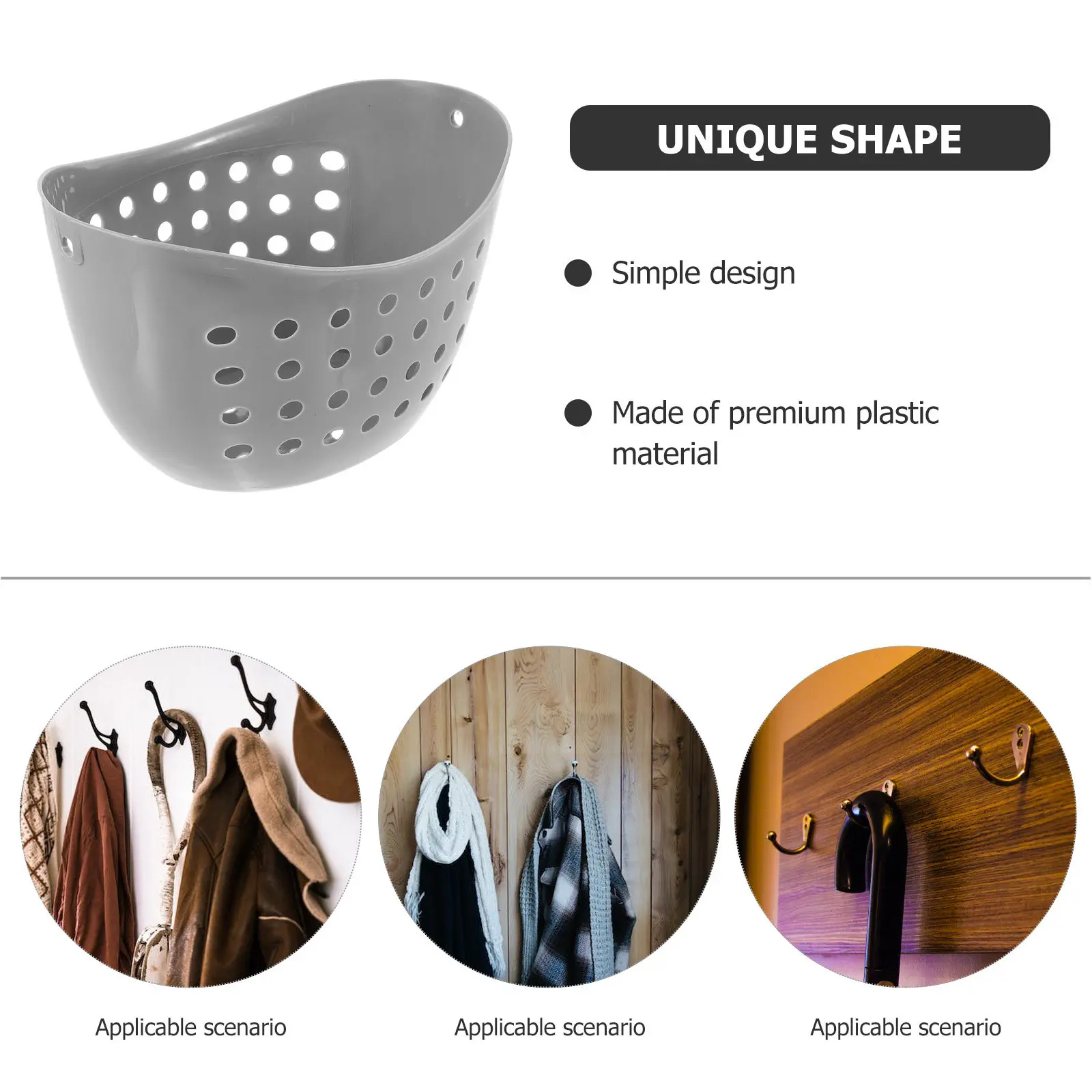Plastic Hook Mounted Drainable Storage Basket for Bathroom Toilet Organization Large Capacity Perforated Toiletry