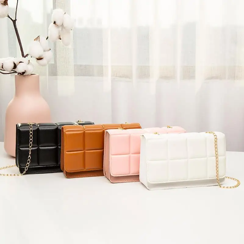 

PU Leather Tassel Crossbody Bag - Trendy Diamond Chain Shoulder Purse Fits Phone Holiday Gift
