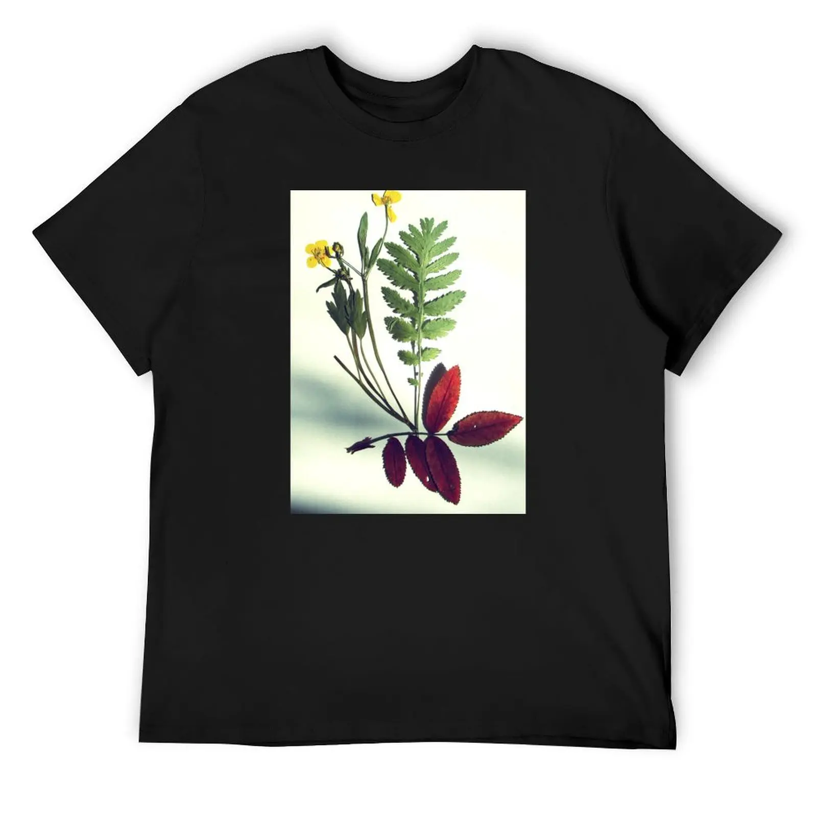 

Cottagecore aesthetic herbarium art photography green academia creative leaves photo T-Shirt quick-drying mens tall t shirts
