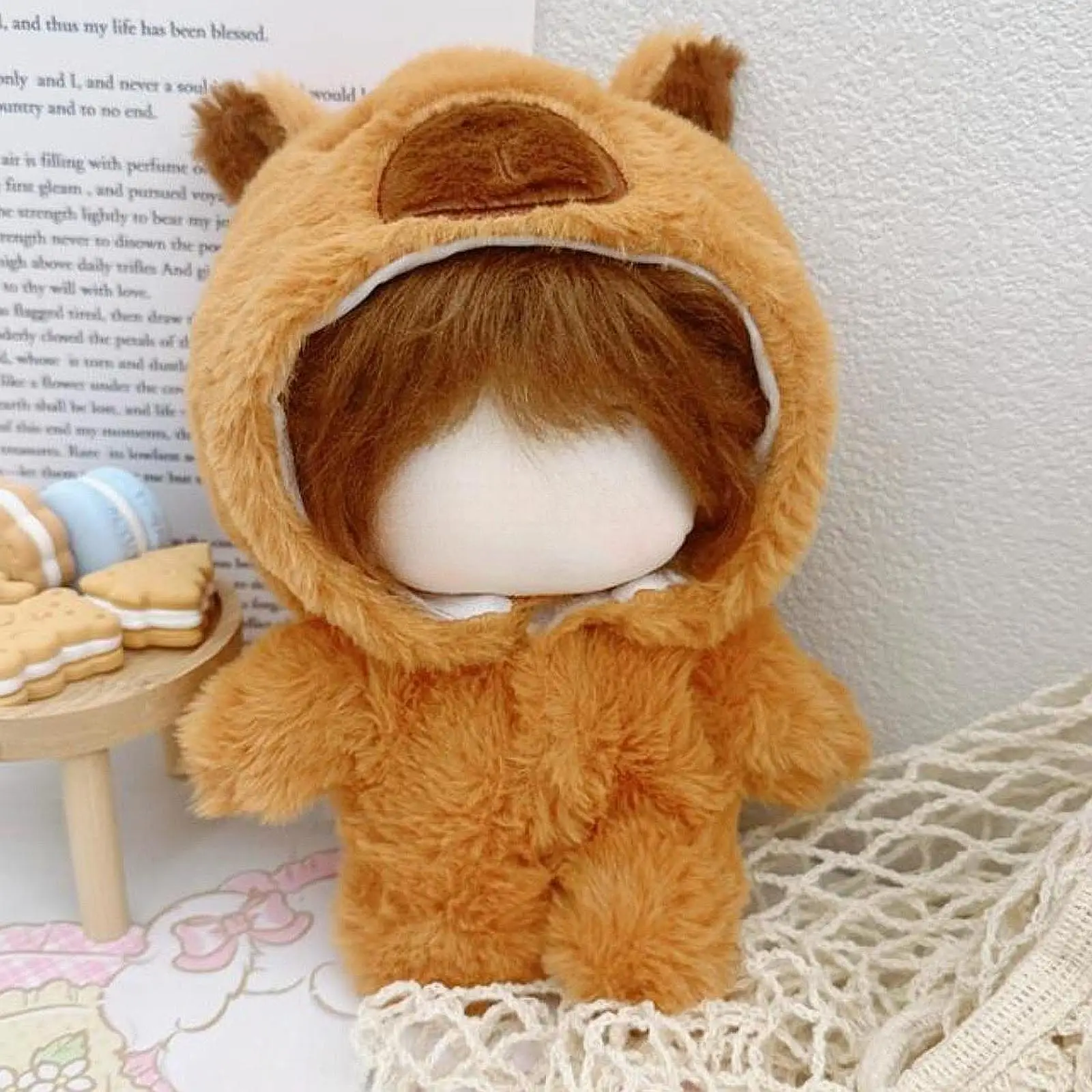 Mono de muñeca de peluche para niños, accesorios para fotos, traje Capybara, hace tu propia muñeca para muñeca de 7,87 pulgadas