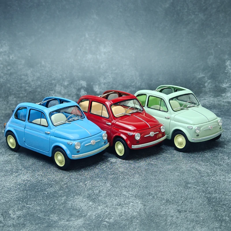 KYOSHO 1/18 Fiat Nuova 500 classic car model metal static decoration Holiday gift Birthday gift for friends to collect