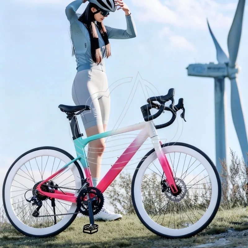 Full Internal Cable Road Bike, Ultra-light Drop Handlebar Racing Bike for Adult Men & Women