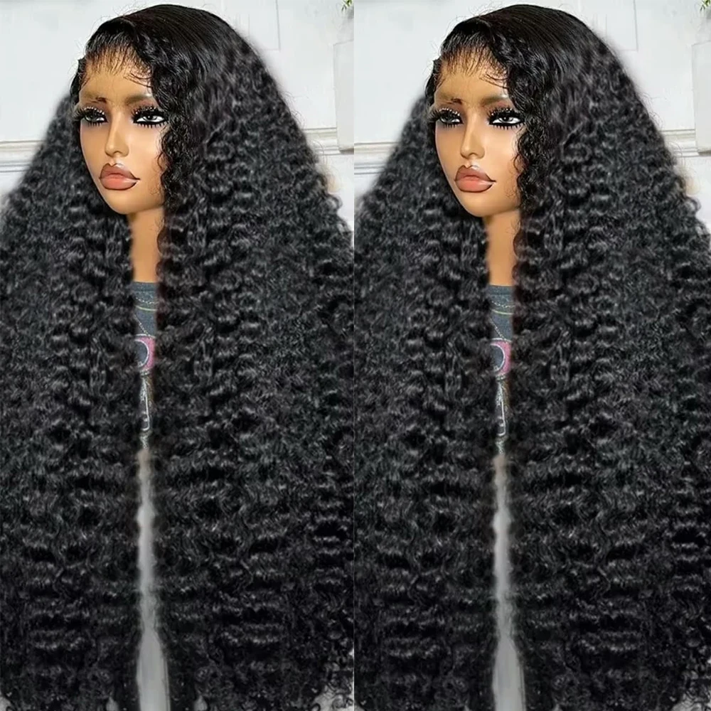 

Deep Wave Lace Front Wig Human Hair 180% Density Pre-Plucked 13x4 Transparent Lace Frontal Wigs Human Hair Natural Hairline