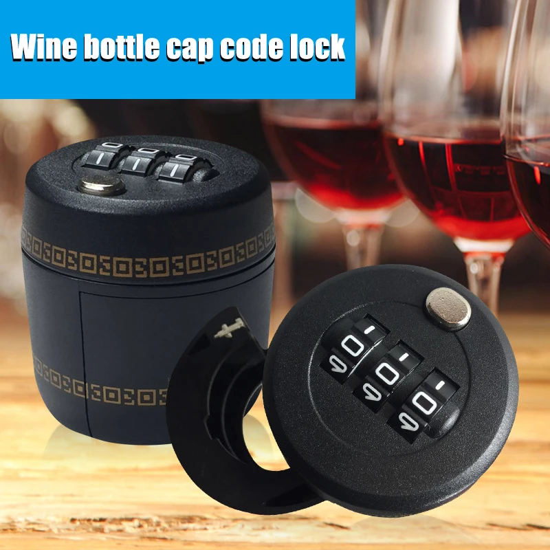 3 Digit Code Lock For Wine  Password Code Lock Wine Wine Bottle Top Stopper