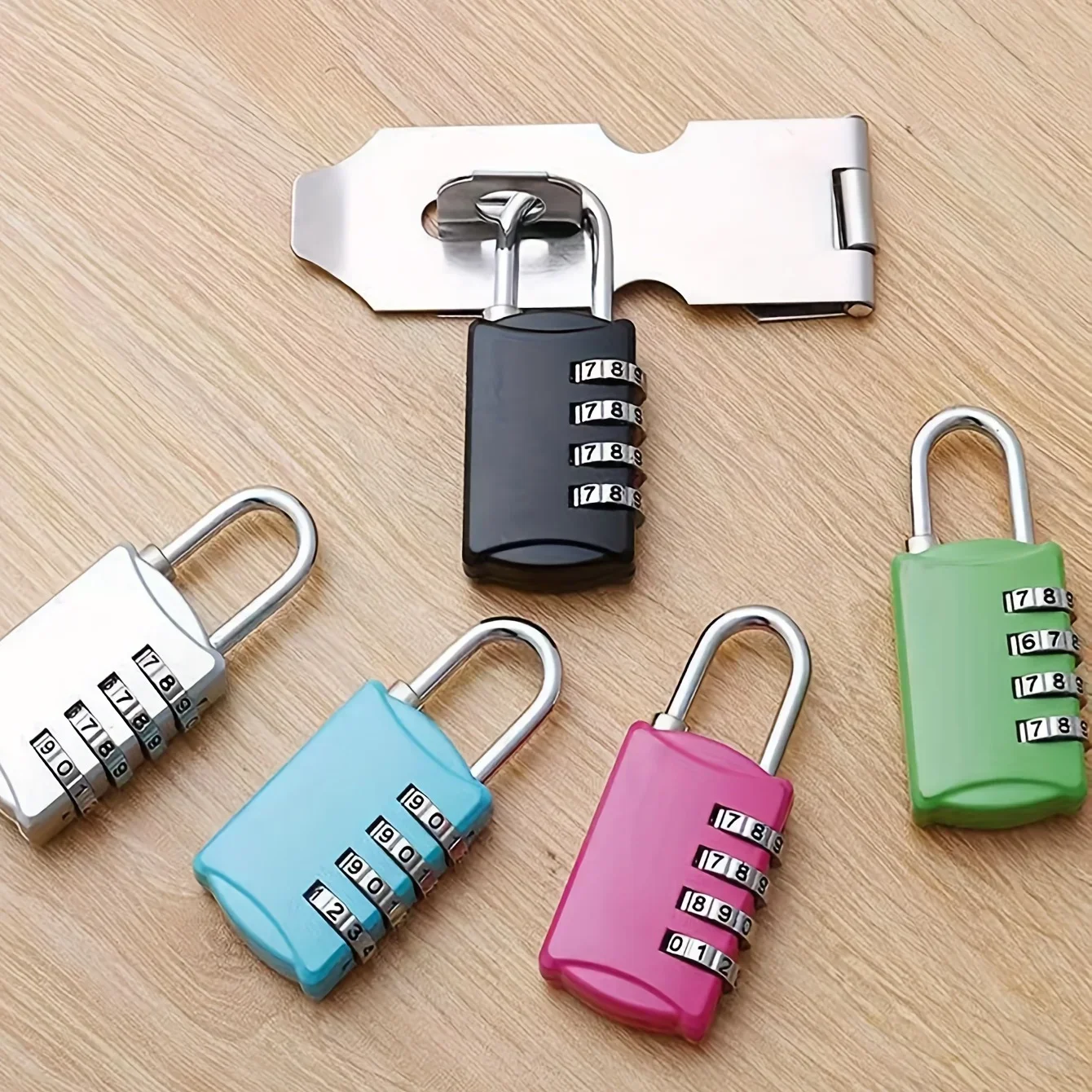 4 Dial Digit Password Lock Combination Suitcase Luggage Metal Code Password Lock Padlock Zinc Alloy Coded Lock Keyed Padlock