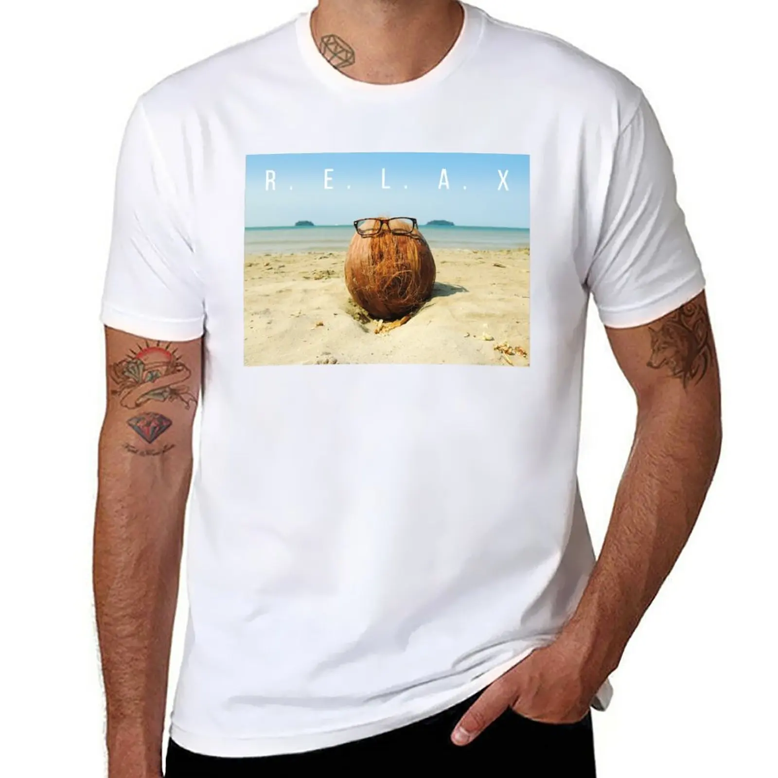 New Relax! Beach theme T-Shirt graphic t shirts plain t-shirt sweat shirt slim fit t shirts for men