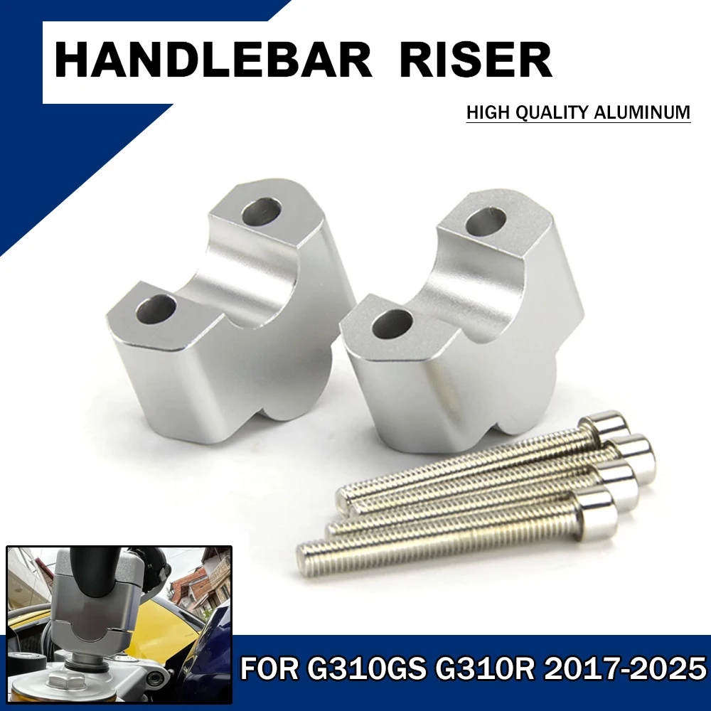 

For BMW G 310 GS 310 R G310 G310GS G310R 2017-2025 Motorcycles Aluminum Modified Handlebar Heightening Riser Bar Clamp Mount Kit