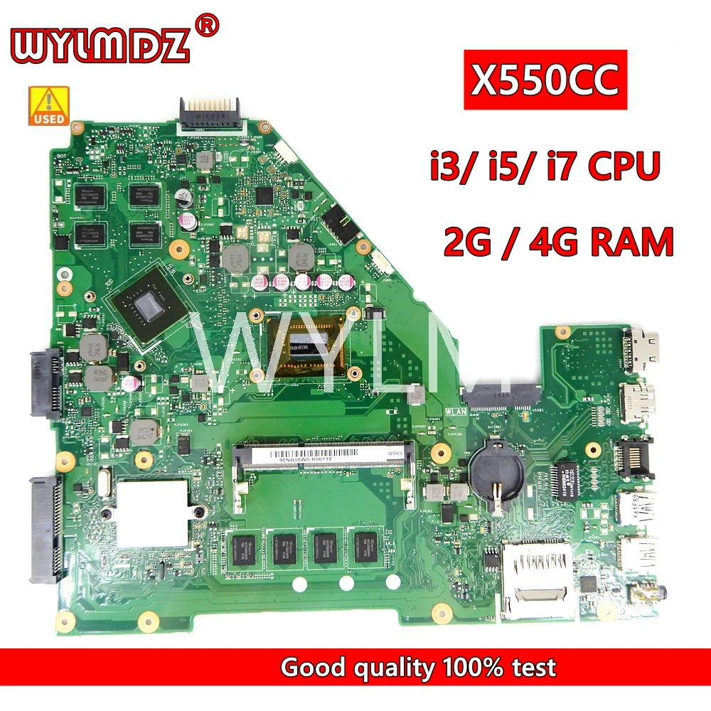 X550CC 4GB RAM 1007/i3/i5/i7CPU GT720M/2G  Mainboard For Asus X550C X550CC A550C X550CL R510C Y581C Laptop Motherboard