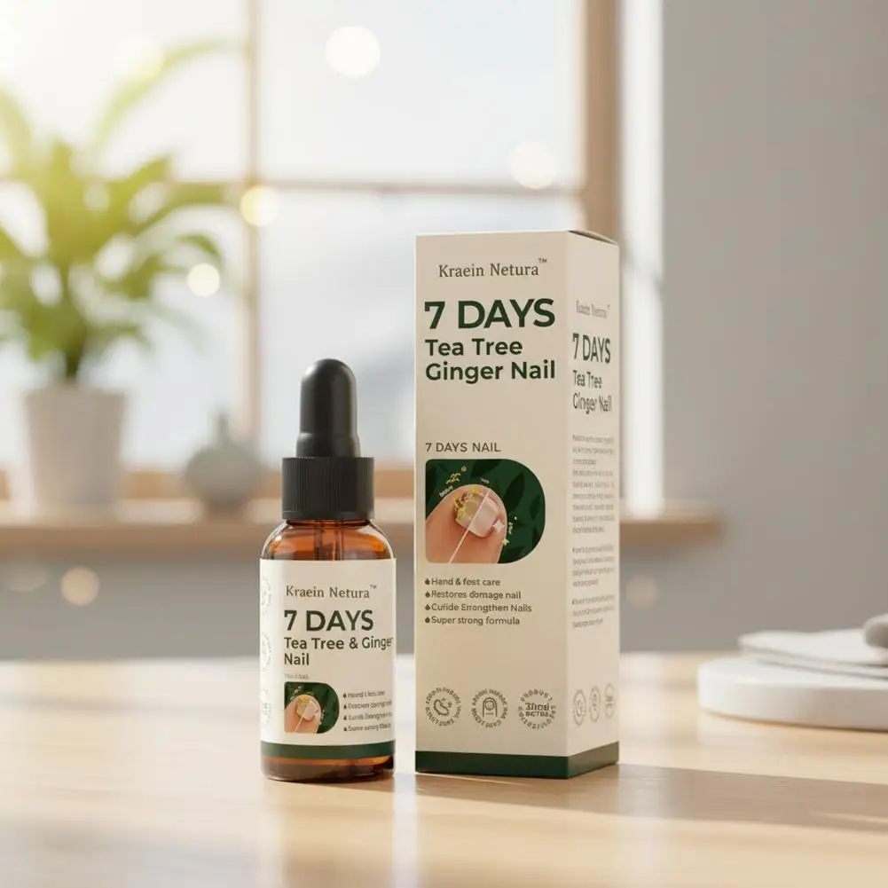 Plant Based Formula Nail Fungus Treatment Oil Ginger Tea Tree Anti Fungal Liquid Repair Damaged Nails Nourishing Care 30ml