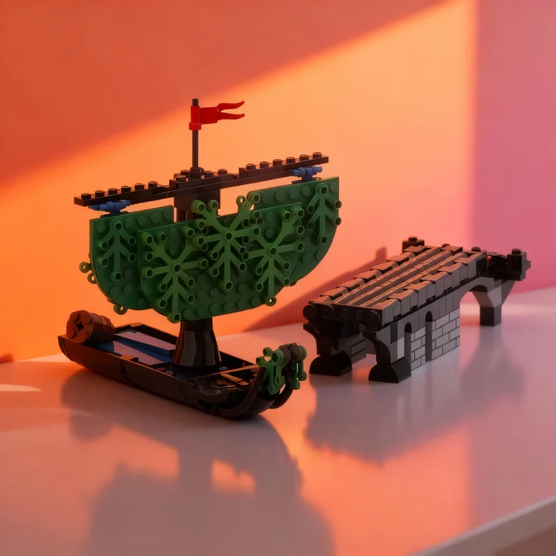 

203pcs MOC Castle Ambush Galley Model Building Blocks Architecture Assemble DIY Christmas Gifts Idea Creative Toys Education