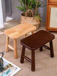 Modern Minimalist Rubber Wood Solid Wood Stool Adult Footstool Creative Children's Low Stools Home Furniture Ottoman