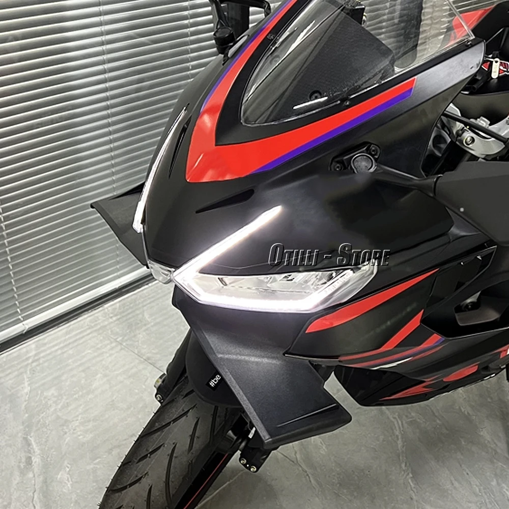 Novos acessórios da motocicleta abs frente carenagem winglet aerodinâmico asa kit spoiler para aprilia rs457 rs 457 rs457 2024 2025