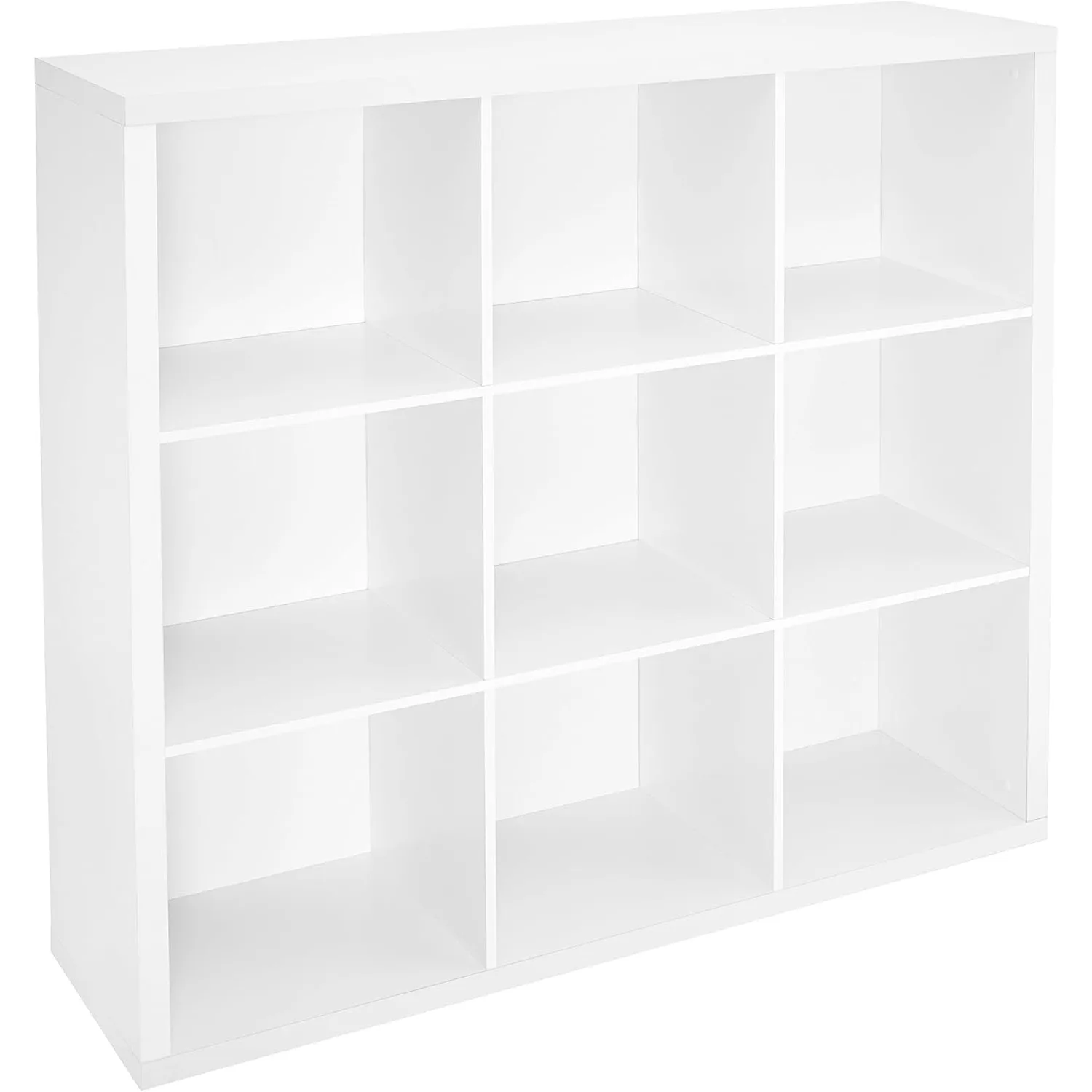 9 Cube Storage Shelf Organizer Bookshelf with Back Panel, Easy Assembly, Wood, White Finish