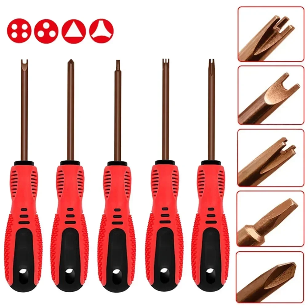 Precision Screwdriver 175mm Alloy Steel Bits Rubber Handle Y U Triangle Three/Four Points Shaped For Repairing Hand Tools