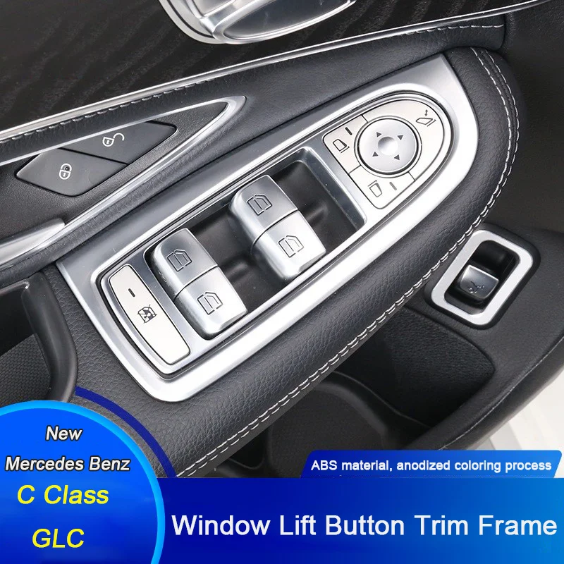 

Window Glass Lifting Switch Buttons Frame Decoration Cover Trim For Mercedes Benz C Class W205 GLC300 X253 C200L Car Accessories