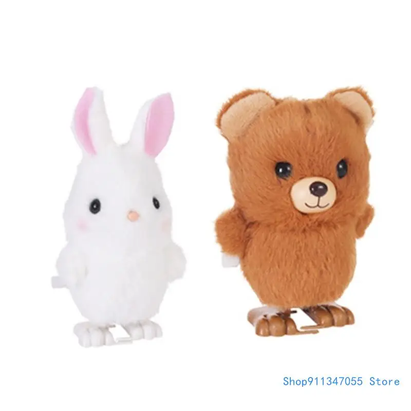 

Wind Up Toy for Kids Walking Animal Plush Bunny Bear Clockwork Toy Birthday Gift Party Favor Goodie Bags Drop shipping