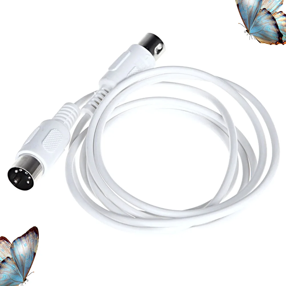 

MIDI Music Line Extension Cable White Cables Connector Keyboard Synthesizer Interface Wire Cord