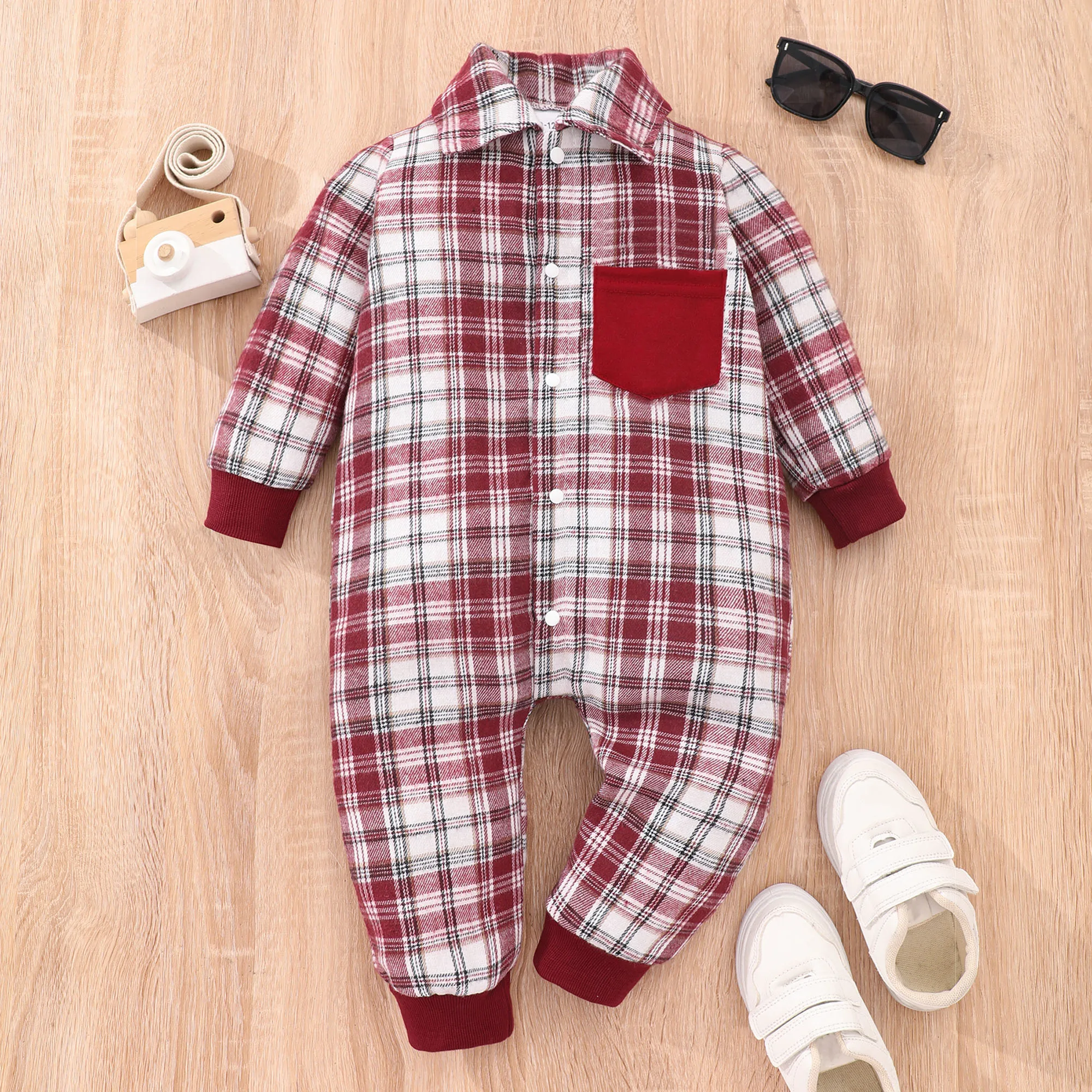 2024 Plaid Romper Baby Boy Bodysuit Long Sleeves Spring Summer Cute Newborn Baby Clothes Cotton Infant Girl One-Pieces 0 - 24M