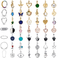 Fine 925 Silver Paperclip Butterfly Carp Charm Mini Beads ME Pendant Fit Original Bracelet Women DIY Accessories Jewelry Gift