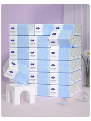 Guardanapos De Papel Celulose De Madeira Virgem Doméstica, Tecido Facial Espessado, 4 Camadas, Sem Fragrância, Toalhas Portáteis De Viagem, 10Box