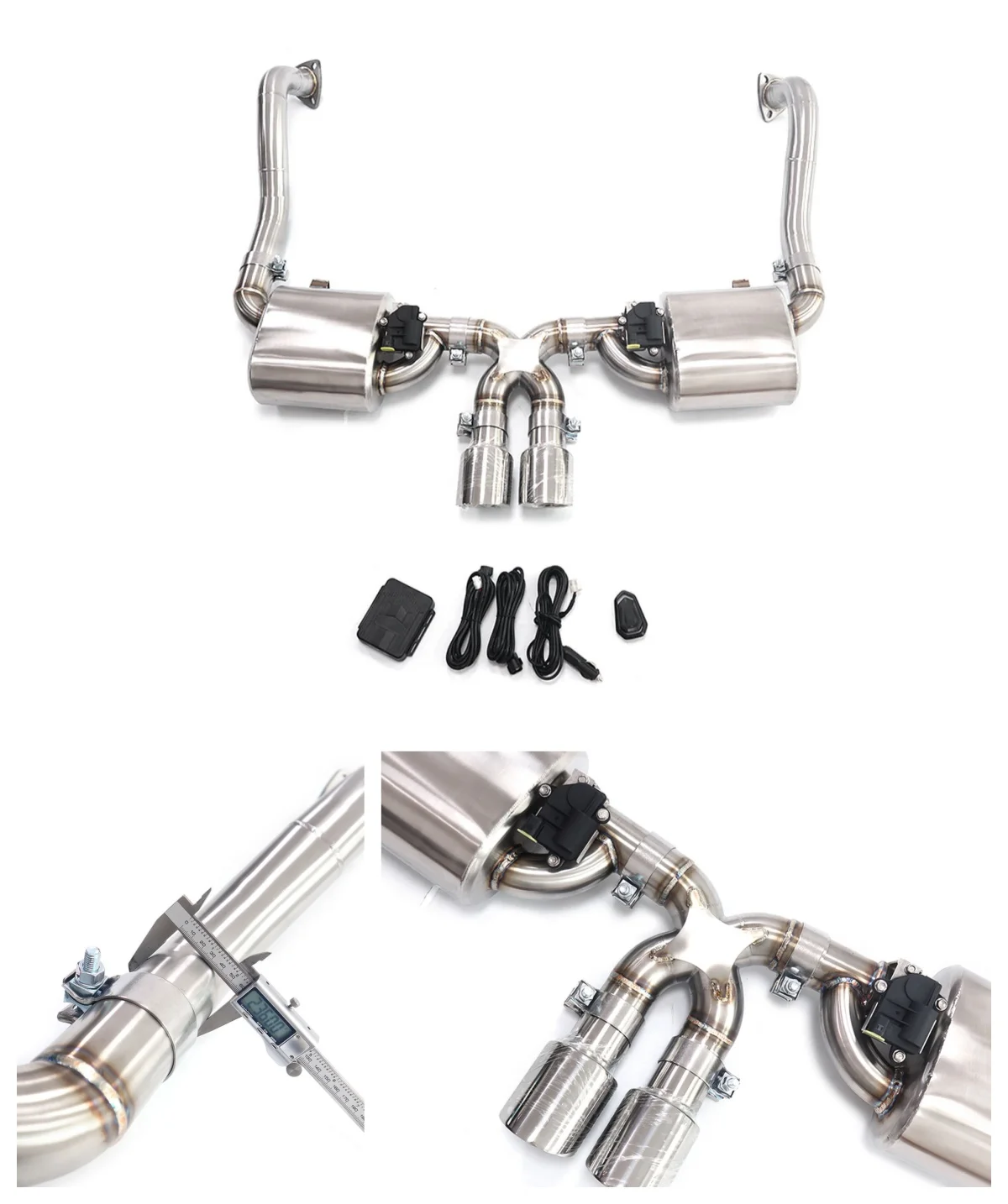 

For Porsche Cayman 987.2 3.4L Catback With Valve Stainless Steel Exhaust System Performance Quality certification HMD