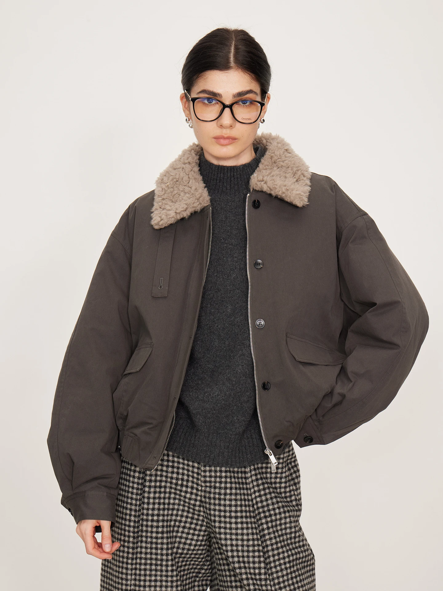 

Зимняя стеганая куртка NANCYLILI с гусиным пухом, теплая женская верхняя одежда с пушистым воротником, парка