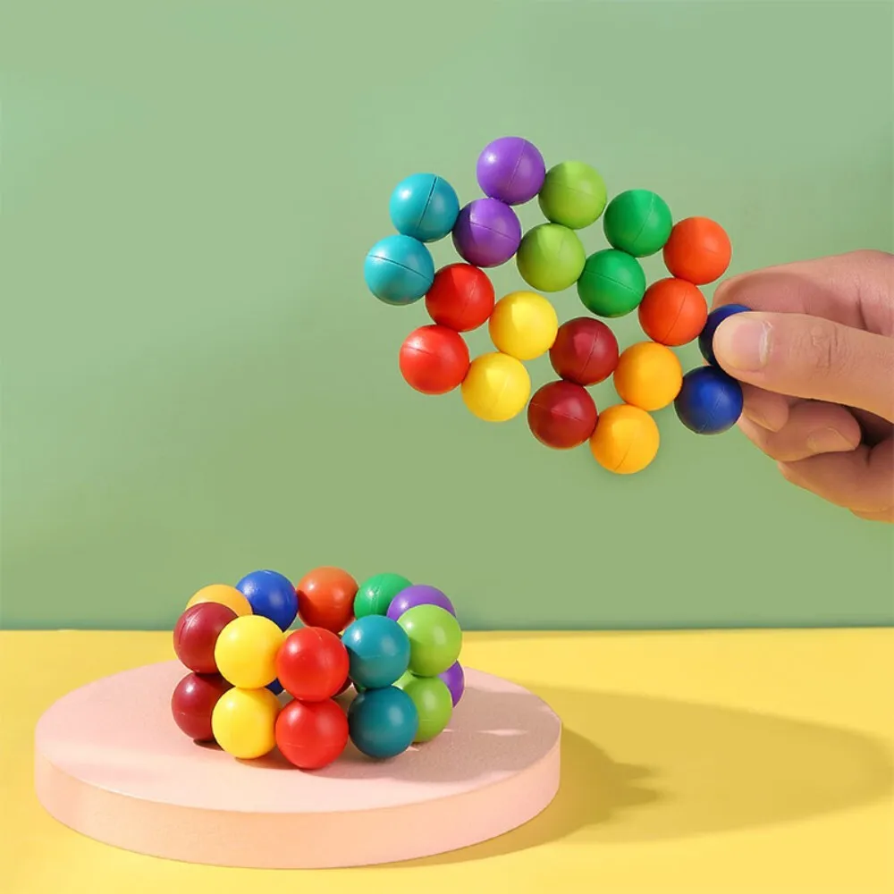 Bola de quebra-cabeça 3D com contas coloridas para alívio do estresse divertido brinquedo portátil perfeito para adultos e crianças jogo de atividades internas