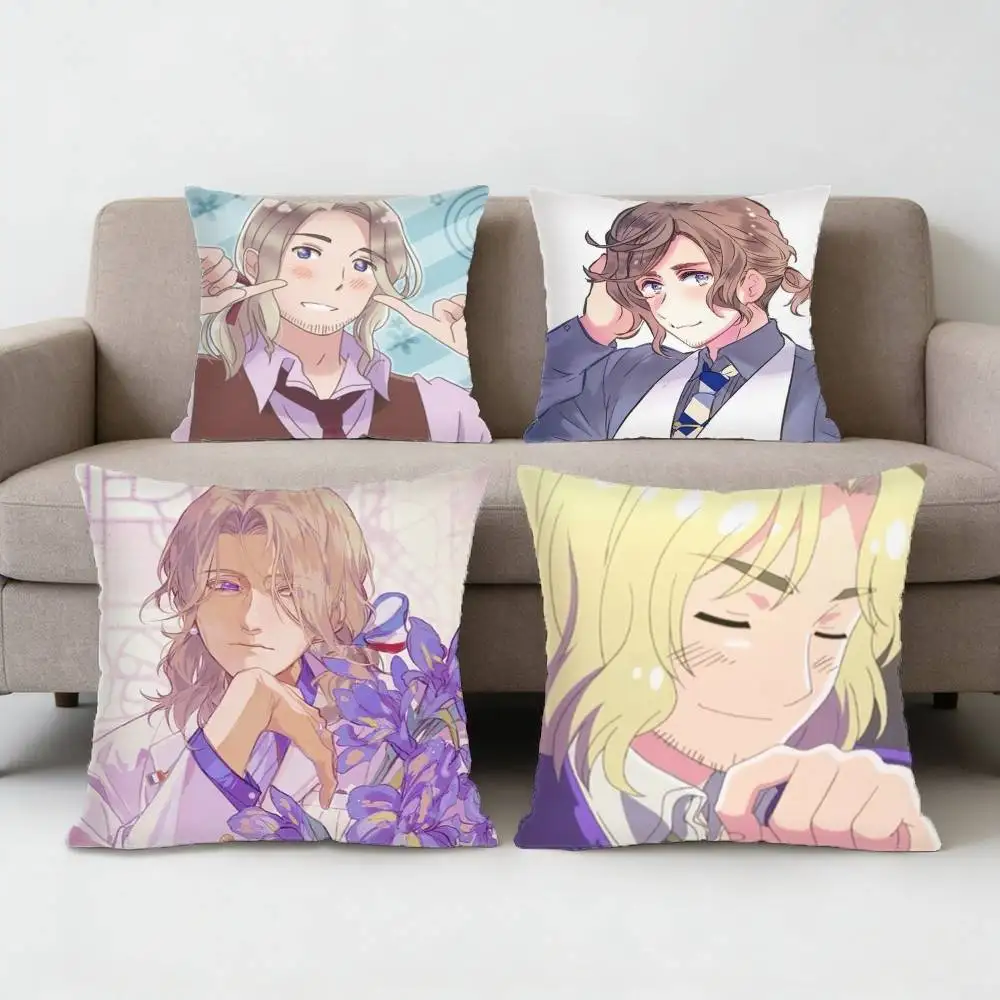 

Anime Hetalia World Stars Francis Bonnefoy Pillow Case Anti-dustmite Pillowcase Invisible silky short plush Sofa cushion cover