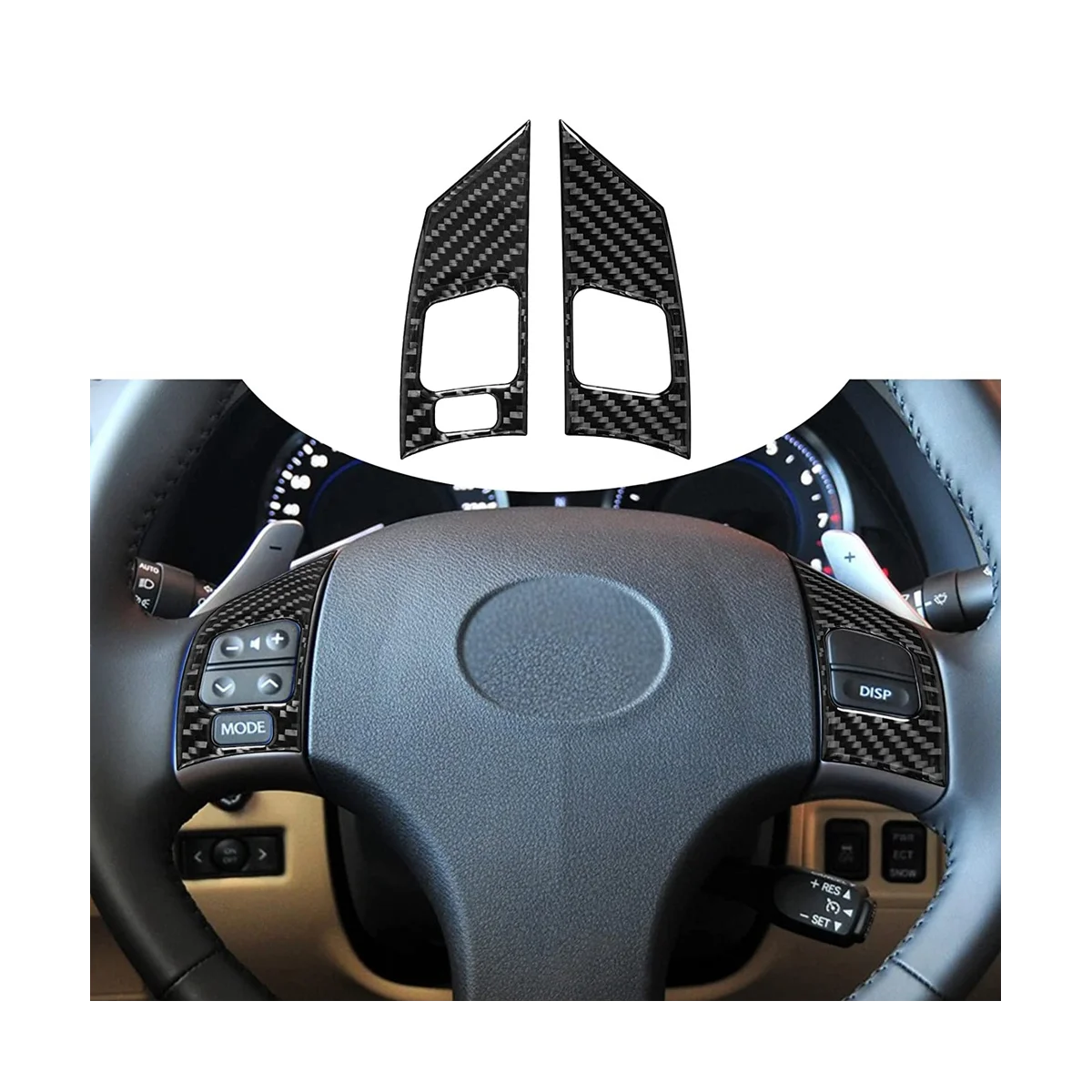 For Lexus IS IS250 IS300 IS350C 2006-2012 Carbon Fiber Steering Wheel Button Frame Cover Trim Sticker Accessories (B)