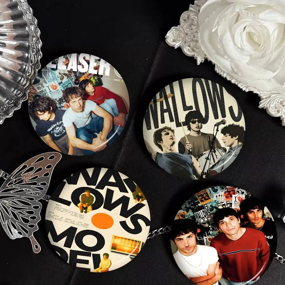 Indie Rock Band W-Wallows Cartoon Brooches Anime Badge Round Handmade Brooch Lapel Pins Jewelry for Backpack Clothes Gifts