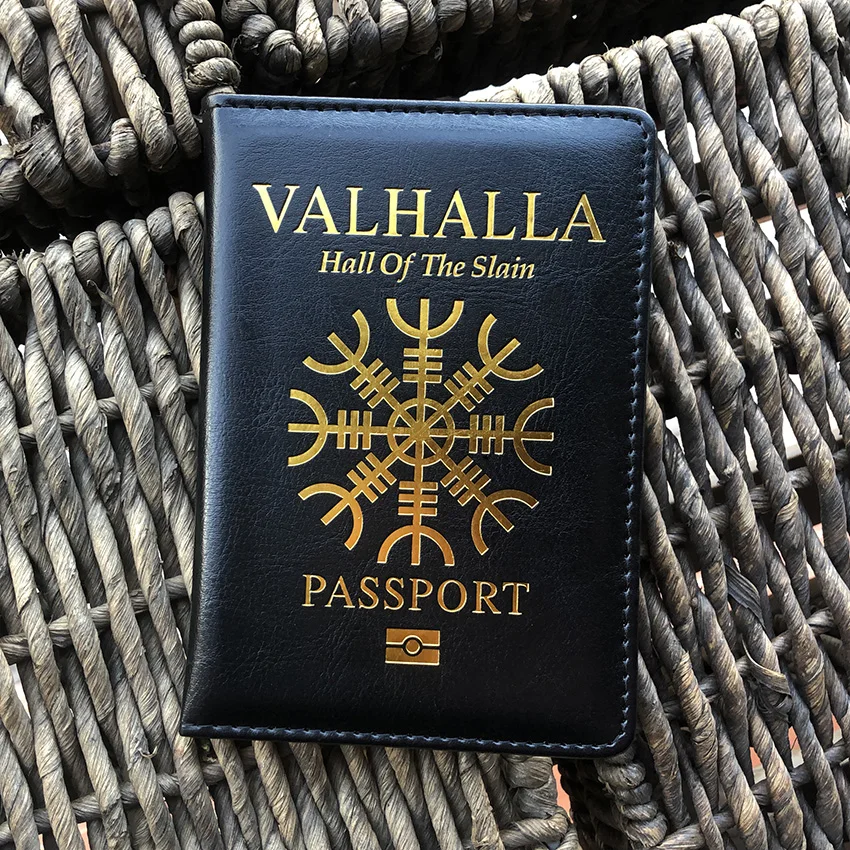 Vikings Valhalla Passport Cover Norse Mythology Passport Holder for Hall of The Slain Passport Cover  Travel