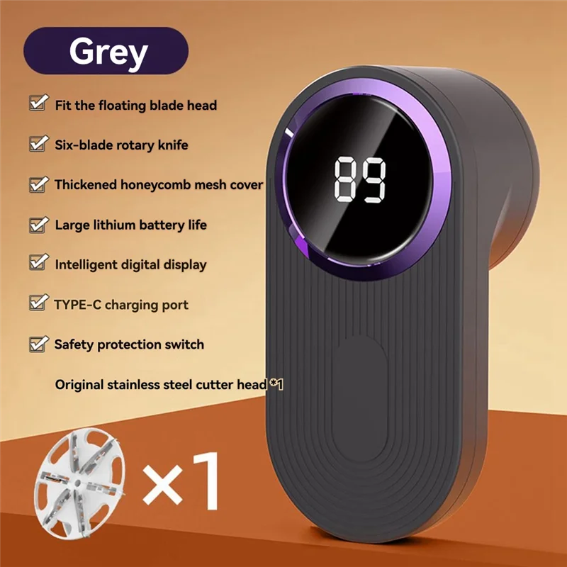 【Berserk】Smart Display Lint Trimmer Rechargeable Hair Remover Clothes Pilling Pill Removal Tool Home Use Hair Removal A