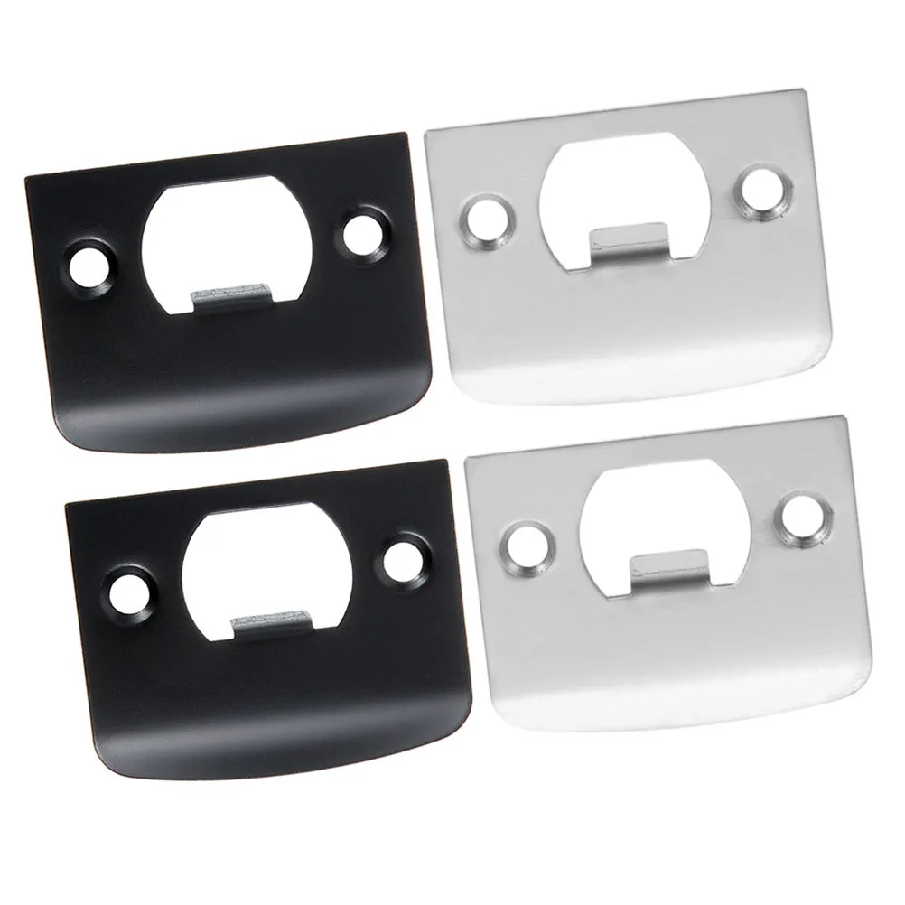 4 Stuks Deurversterking Platen Rvs Deur Klink Platen Nachtschoot Strike Plaat Cover Plaat Gat Filler Beveiliging Hardware