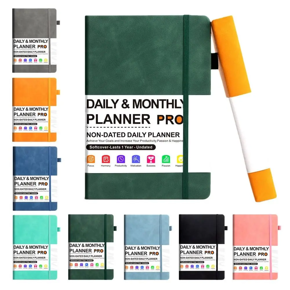 A5 Daily Planner Notebook Agenda 416 Pages Schedule Journal To Do List Binder Binding Self-fillable Budget Planing Tool