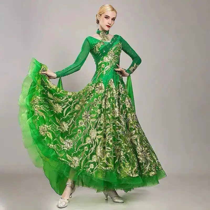 New Modern Dance Dress Handmade Hot Diamond National Standard Dress Social Dance Ballroom Dance Performance Costume