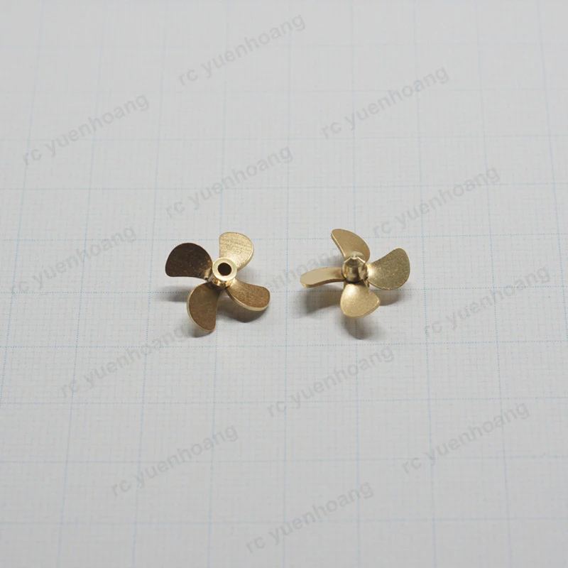 1Pair 16x2mm 18x2mm 4-blade Paddle Shaft Hole 2mm Hub Dia 4/3.6mm Copper Propeller for RC Model Tug Boat Ship Assembly