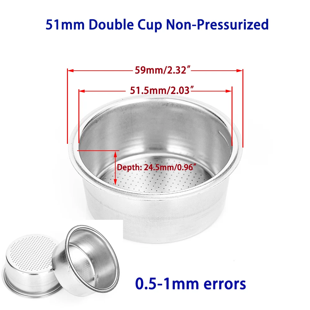 Coffee Bottomless Portafilter 51mm For Delonghi EC680 EC685 Replacement Filter Basket Espresso Machine Accessory Barista Tools