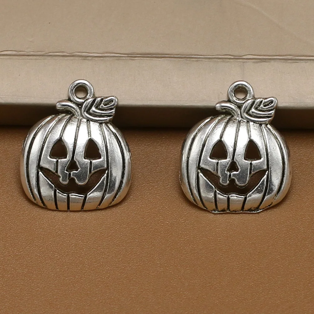 

15pcs Smiling Pumpkin Pendant Bronze Halloween Jewelry DIY Bracelet Pendants Mixed Color Long-lasting Necklace Dangle