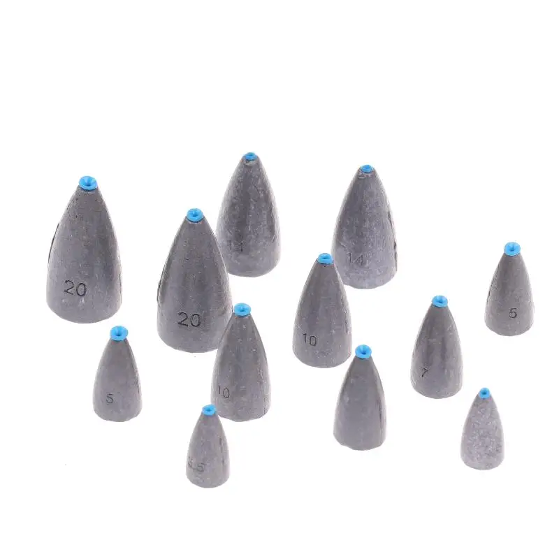 20Pcs 3.5/5/7/10/20g Lead Sinker With Plastic Core Bullet Worm Sinker For Rig Make Fishing Tackle Accessories