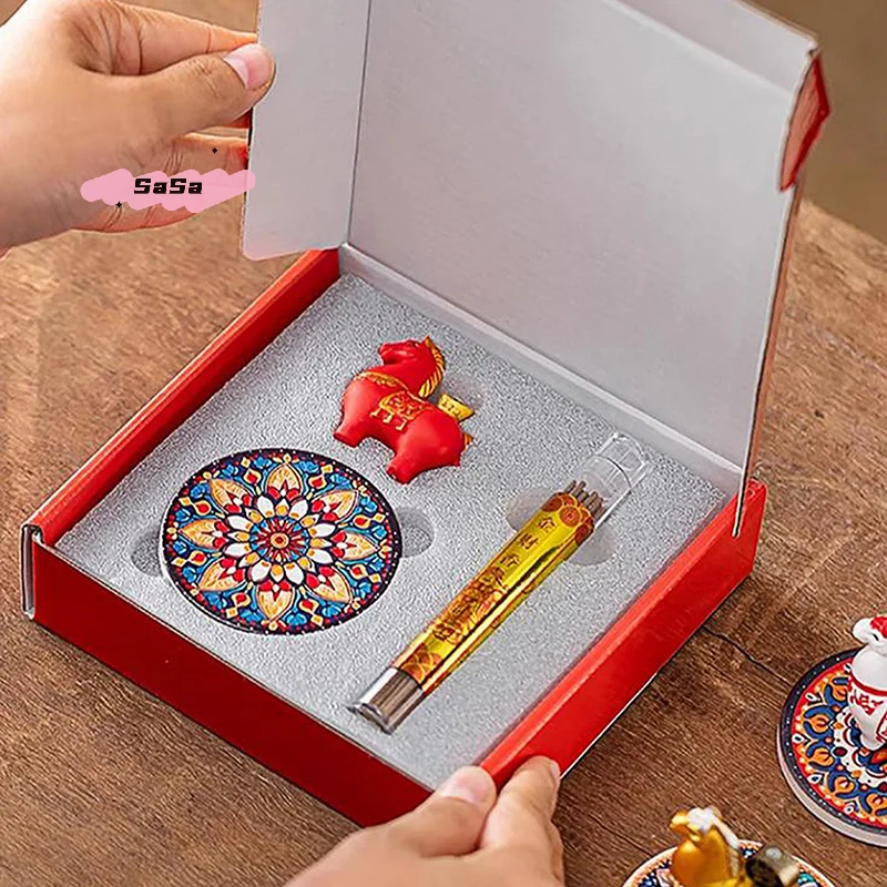 S-1/2/3Pcs Zodiac Horse Incense Burner - Resin/Ceramic Incense Stick Holder, 2026 Chinese New Year Decoration Ornament