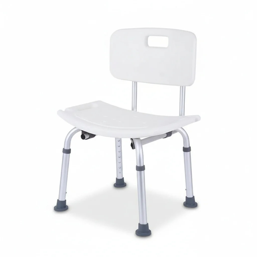 

Adjustable Shower Chair, Aluminum Foldable Bath Chair, HDPE Medical Shower Stool, for Elderly and Disabled Bathroom Safety