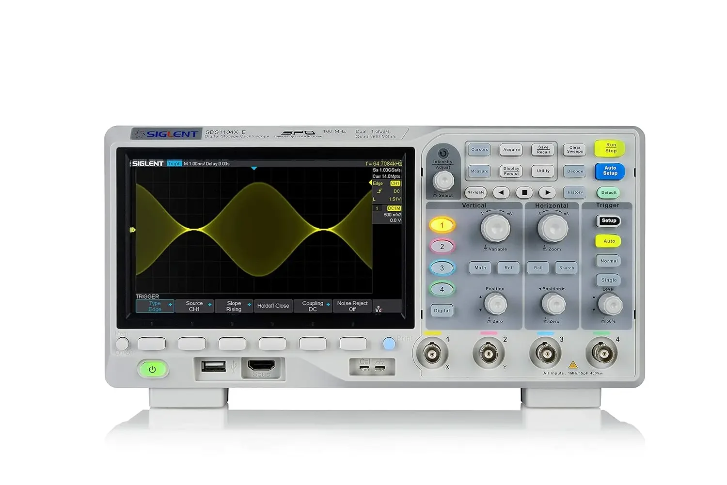 Oscilloscope numérique 100MHz, 4 canaux, décodeur standard