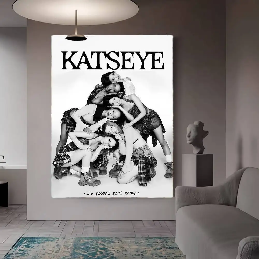 شعبية Kpop الفرقة K-Katseye نوعية جيدة يطبع والملصقات خمر غرفة المنزل بار مقهى ديكور الجمالية الفن طلاء جدران