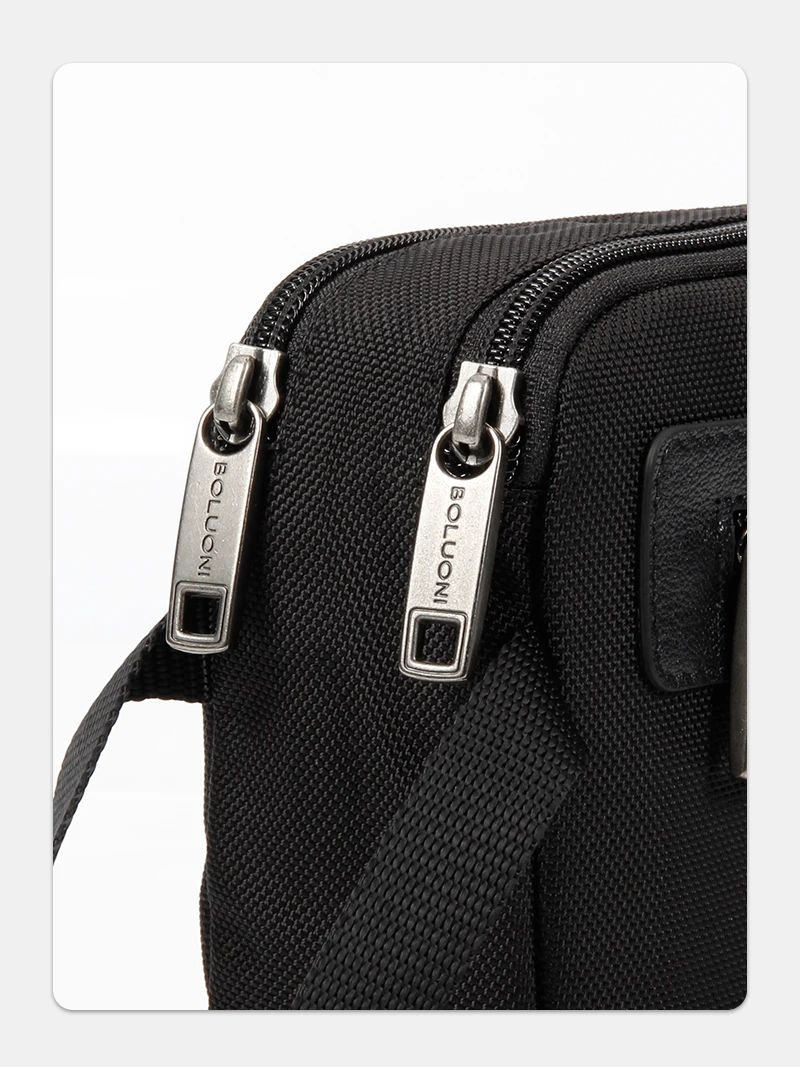 

Ox Cloth Men's Handbag Large Capaci Casual Nylon ab Bag Wa Bag with Double Zipper for Middle-Aged Leisure Use