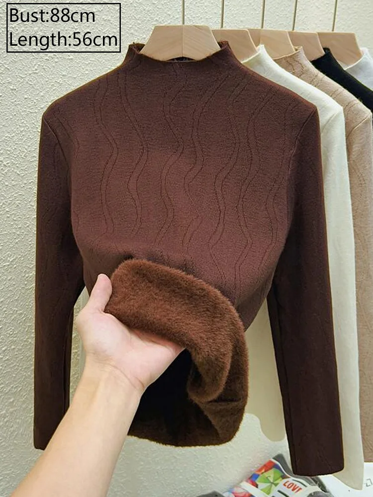 

Chic Fleece Long Sleeve Pullovers Knitted Women Sweater Autumn Winter Fashion Women's Sweaters Casual Office Winter Clothes